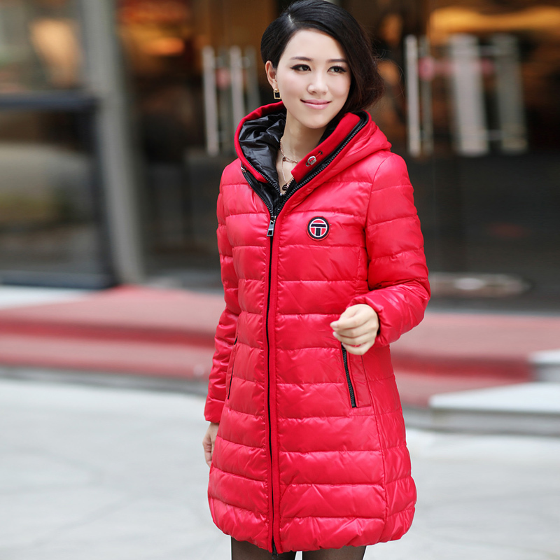 Gore winter down coat female medium-long slim solid color women's down coat