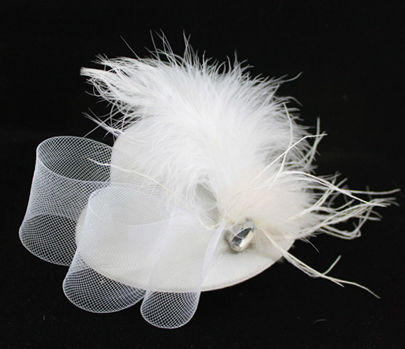 Gorgeous Flannel Tulle With Feather And Imitation Diamond Wedding Bridal Hat/Headpiece LYR-LM004 Free Shipping