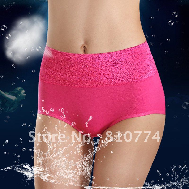 Gorgeous sexy bamboo charcoal underwear women's briefs meiya bamboo fibre breathable abdomen drawing high waist panties female