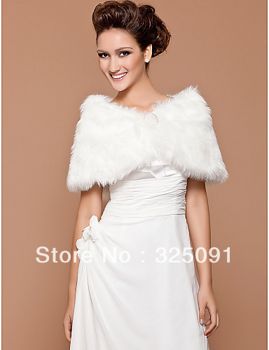 Gorgeous Sleeveless White Wedding Wraps Beading Bridal Jackets Front Clasp Winter Warm Women Party Shawl Stole Tippet Hottest