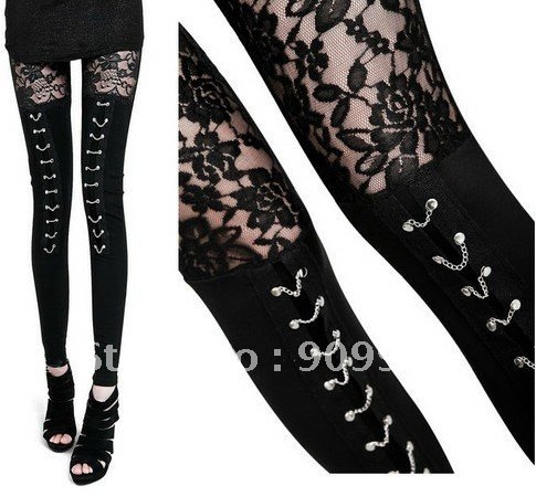 Gothic Leggings Wet Look Pants Stockings Fetish Tights free shipping