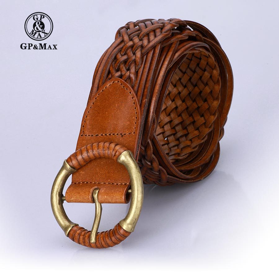 Gpmax women's trend casual strap female genuine leather fashion all-match knitted belt