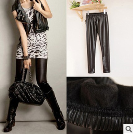 GR0073 PU leather leggings tight pantslong pants