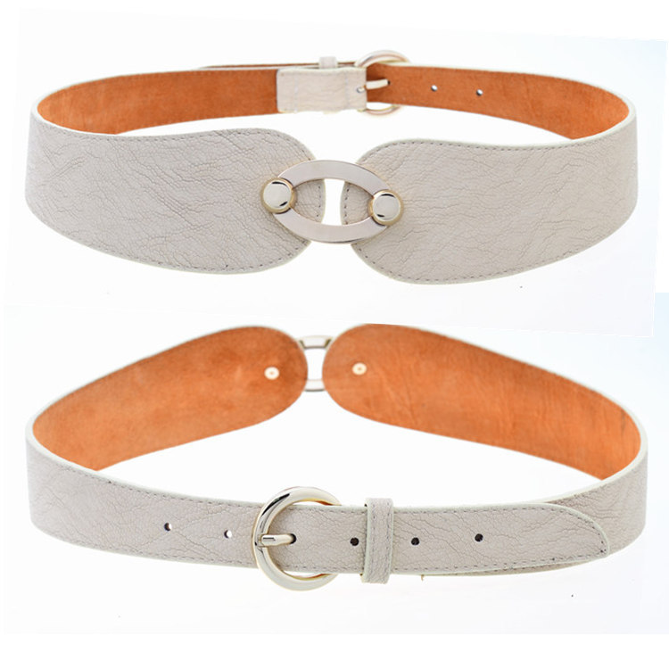 Granule curviplanar women's belt genuine leather strap Women wide belt fashion waist belt decoration