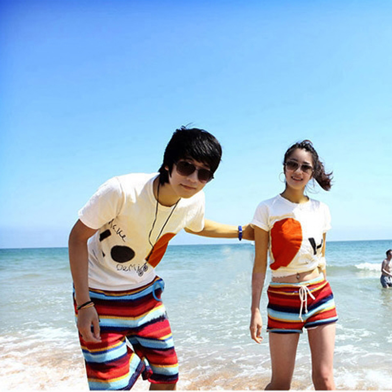 great one piece swimsuits 2012 beach pants quick-drying pants lovers pants shorts lovers beach wear