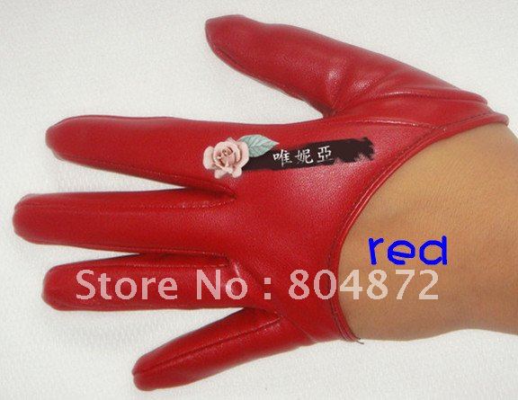 Great wholesale New fashion five finger leather half gloves show gloves dance gloves 50pcs/lot