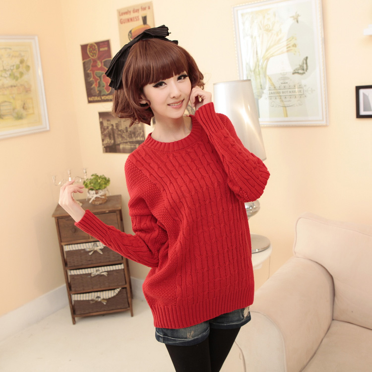 Green twisted sweater candy color