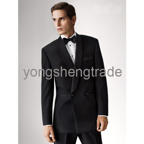 Groom Tuxedos Best man Suit Wedding Groomsman Custom Made Suit Black Wedding Suit (Jacket+Pants+Tie) 705