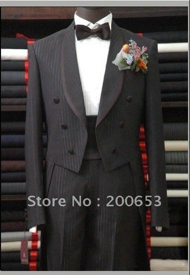 Groom Tuxedos Best man Suit Wedding Groomsman/Men Suits Bridegroom (Jacket+Pants+Tie+Girdle) A235