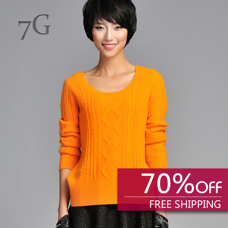 Guaranteed 100% cashmere 2013 PROMOTION Women Fashion Pullover O-Neck Knitted Sweater Free Shipping 0218