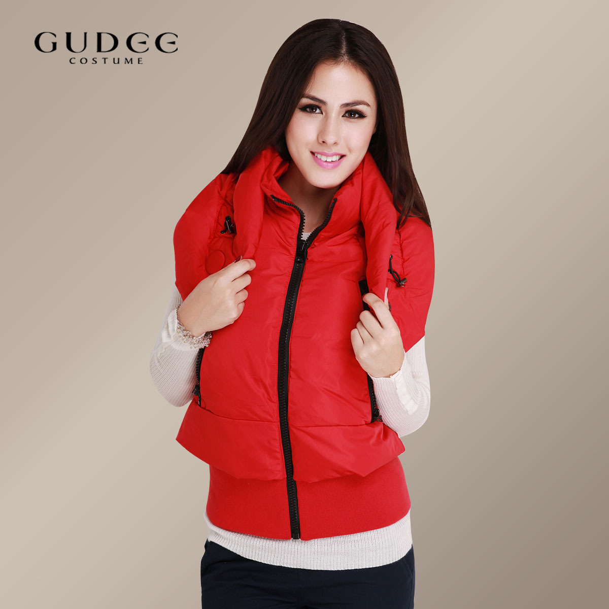 Gudee2012 ofdynamism disassembly vitality thermal comfortable wear-resistant bright color down vest