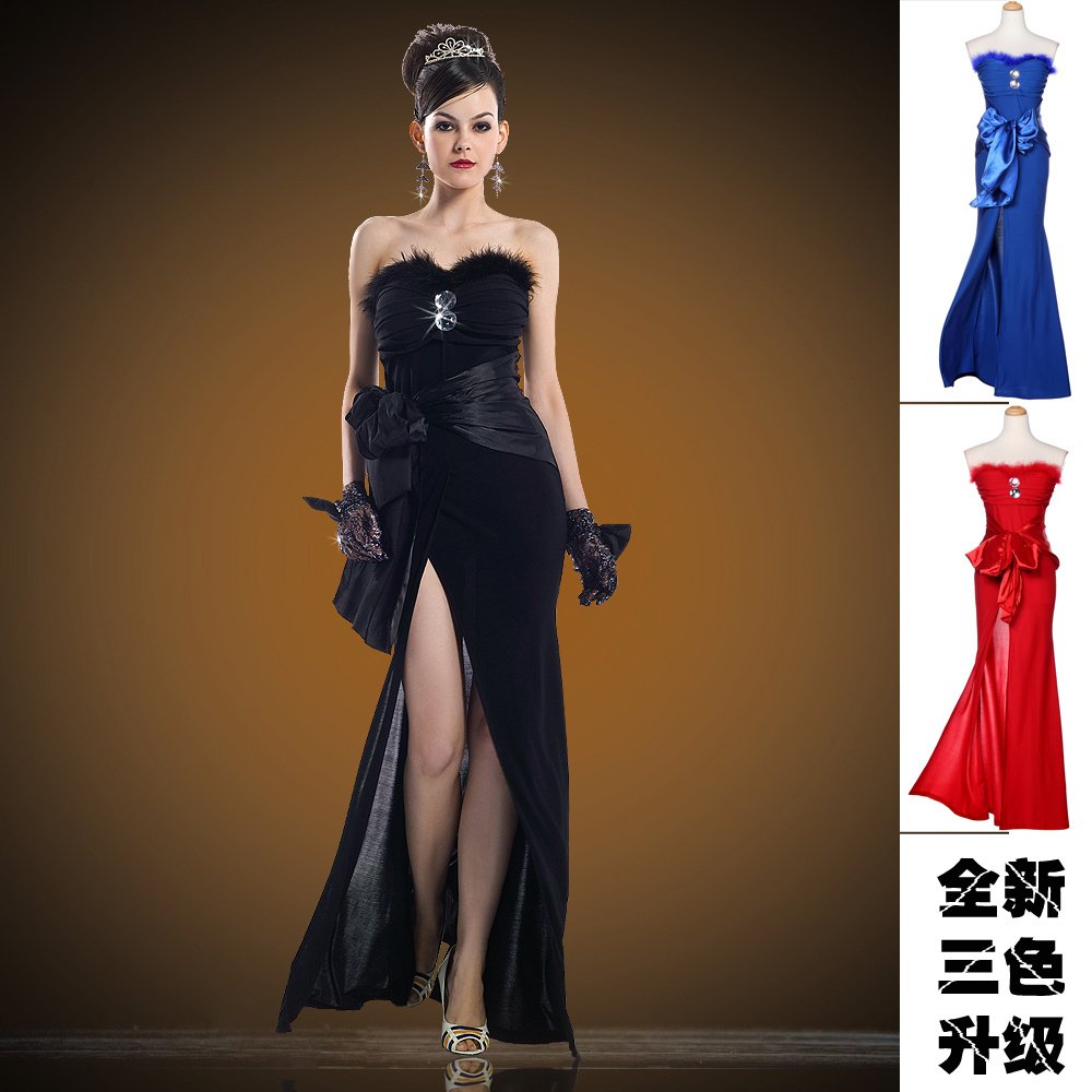 Guoisya 2012 Black tube top formal dress hot-selling evening dress  banquet long design formal dress