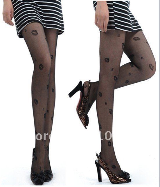 Gurantee Top Quality Sexy Lip Kiss  Fashion Style  Lady Pantyhose Tights Dress  Leggings  Stockings With Gift Package,30pcs/lot