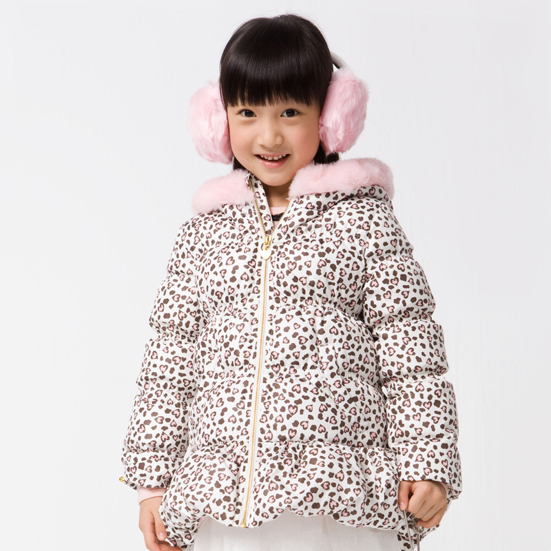 Gxgkidsgxg children's clothing down coat winter female child leopard print long design thermal b2411136 down coat