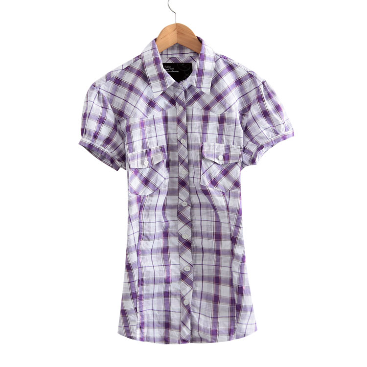 H-34 2013 summer 100% cotton medium-long silveryarn short-sleeve shirt plus size available 0.13