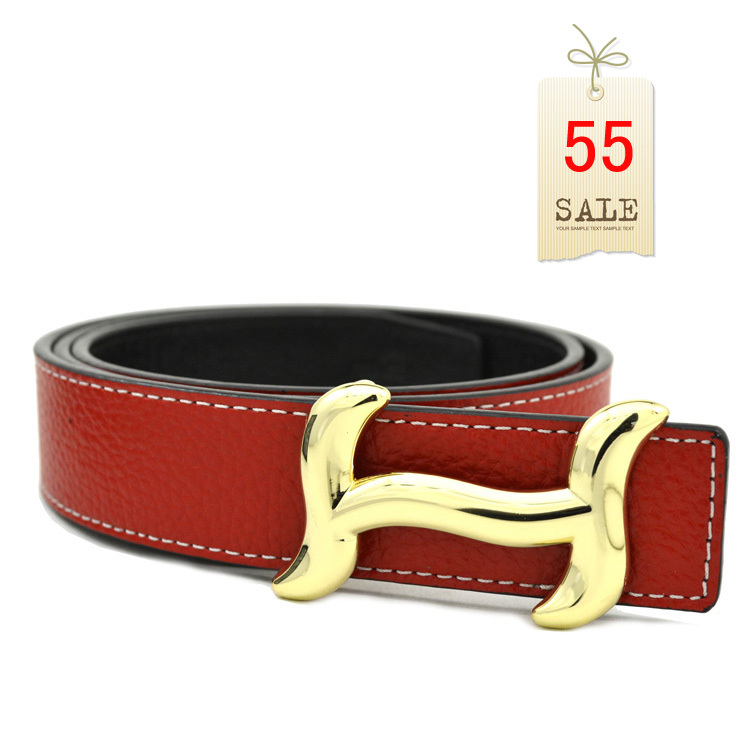 H strap genuine leather casual belt Women fashion all-match strap cowhide smooth buckle double faced np