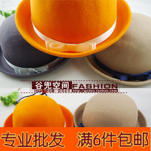 H summer fashion vintage dome bow lace small fedoras woolen fedoras