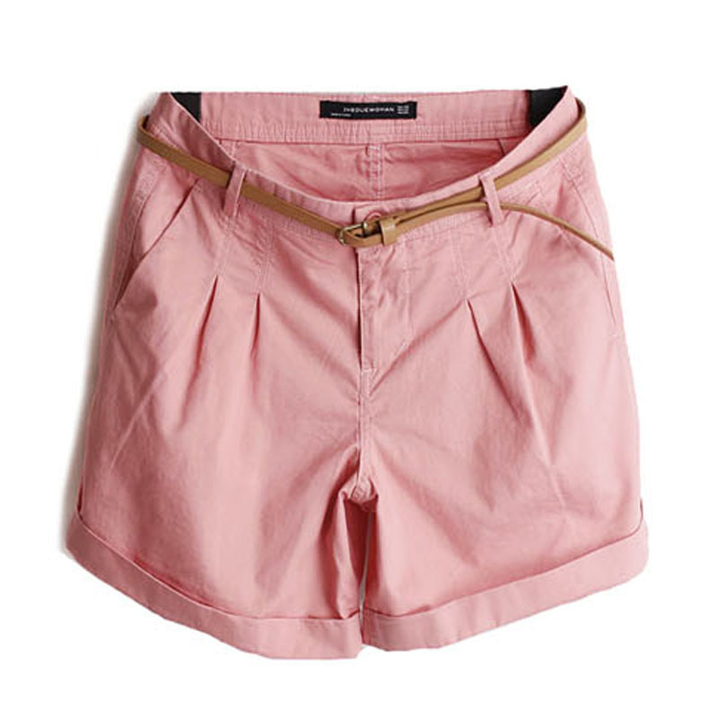 H-y 2012 new arrival women's summer fashion all-match casual fresh multicolour cotton cloth roll up hem shorts
