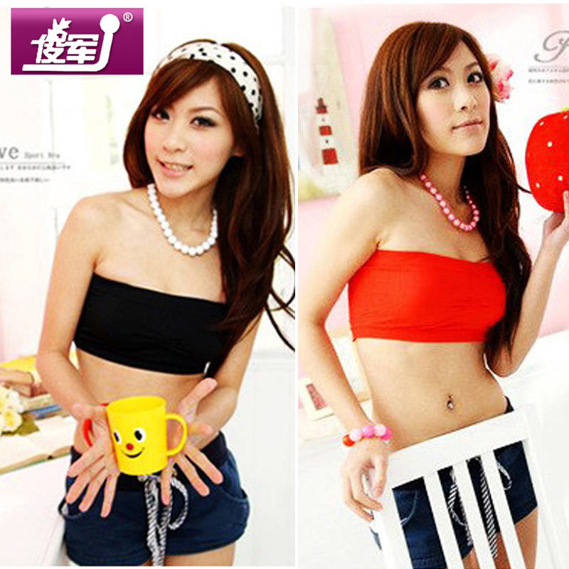H310 all-match female top candy color tube top bra 100% cotton around the chest underwear tube top tube top