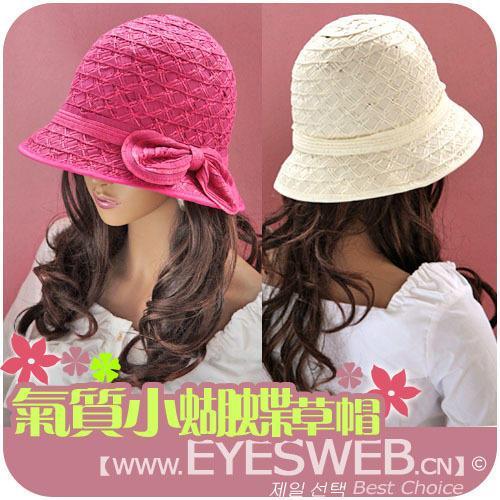 H367 elegant beauty possbie small accessories fresh female straw braid hat