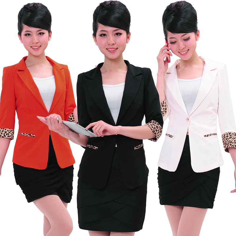 Ha384 work wear summer female front desk uniform short-sleeve blazer