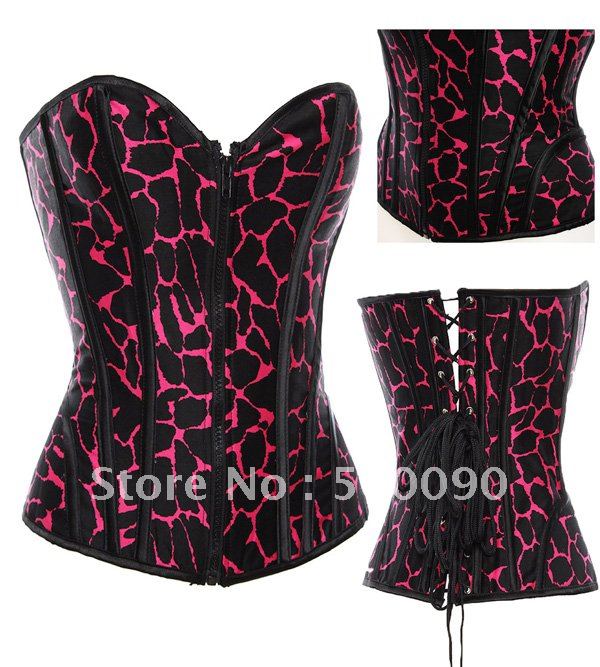 halloween costume corset Y 6223 chapper bustier in cotton + panty ( size s-2xl )  purple  steel  bone corset