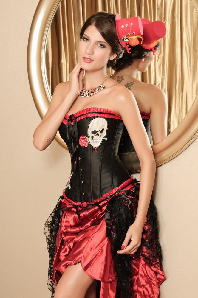 Halloween pleated skull slim push up shapewear straitest 5255
