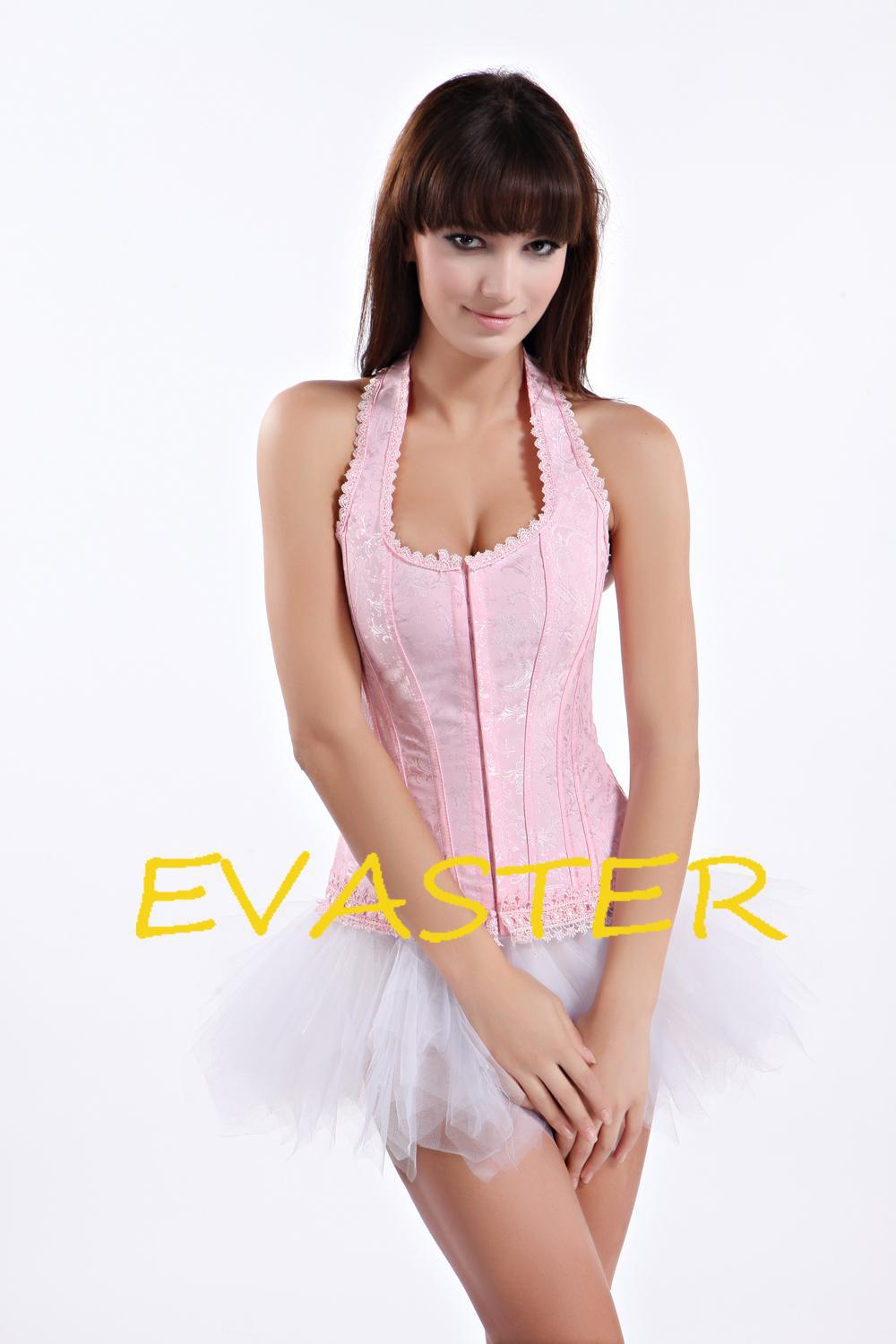 halter charming Pink Brocade Full-Back sexy woman strapless dress