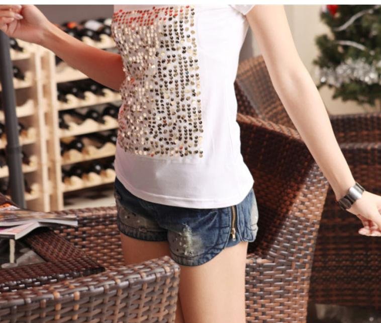 Han edition female bull-puncher knickers trendy torn jeans zipper hot pants summer