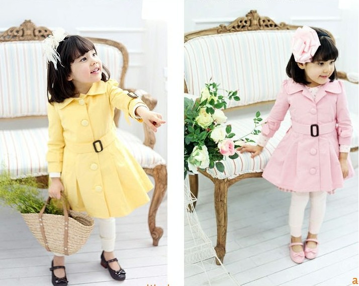 Han edition in the spring and autumn with lovely princess single-breasted belt small body beauty cotton dust coat dust coat