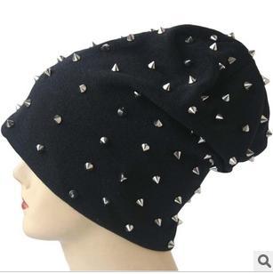 Han edition pure color qiu dong rivet sewing head cap cap  baotou cap winter hat free delivery