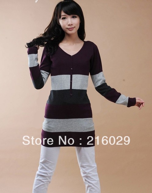 Han2 ban3 dress sells new autumn outfit in the cotton grows long sleeve V collar t skirt sweater blazer