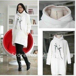 Han2 ban3 maternity dress qiu dong outfit new hooded women pregnant women who coat clothing upset warm coat pregnant women