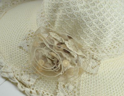 hand-crocheted openwork lace bow  fashion hat