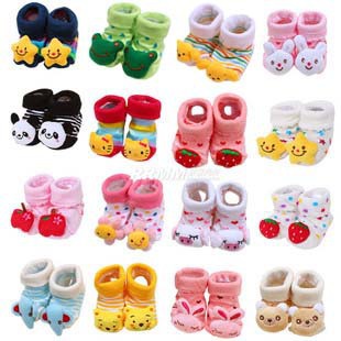 Hand Sewing Baby Socks Newborn Baby Shoes And Socks Socks Cartoon Stereo Children Non-Slip Socks