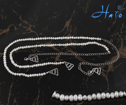 Handmad Bra Strap!BR0012!Free Shipping!6Pairs/Lot!Fashion Brass Metal Chain Imitation Diamond Crystal Beaded Pearl Bra Strap