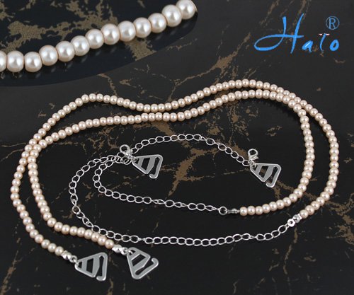 Handmad Bra Strap!BR0013!Free Shipping!6Pairs/Lot! Cream Color!Fashion Brass Metal Chain Diamond Crystal Beaded Pearl Bra Strap