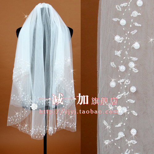 Handmade beads elegant bridal veil wedding accessories