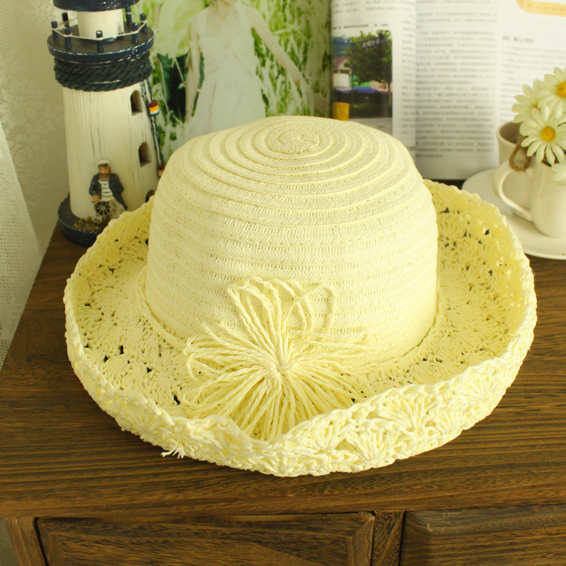 Handmade woven pattern straw braid hat sunbonnet princess strawhat sun hat sun strawhat