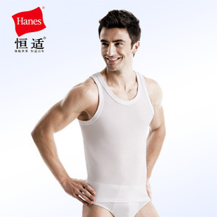 Hanes underwear sleepwear t-shirt vesseled basic 100% cotton needle rib knitting vest