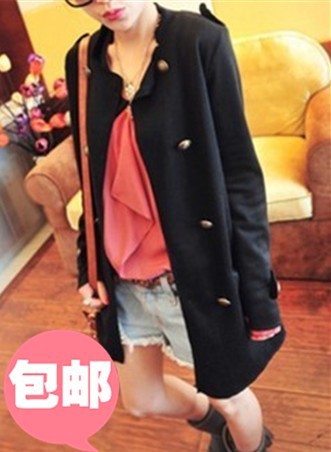 Hanryu autumn stand collar double breasted trench medium-long outerwear Wholesale off 10%