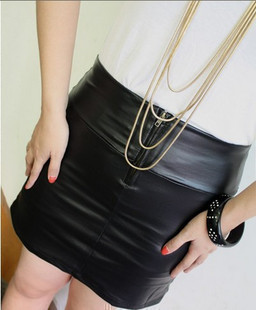 Haoduoyi 2012 spring and summer elastic tight black dull black faux leather skirt black 5 full