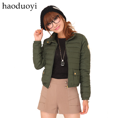 Haoduoyi 2012 stand collar slim short down coat design 1104041630 5 full