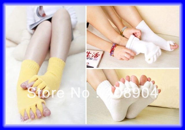 Happy feet Sports Massage Toe Socks Five Fingers Separator Foot Alignment Pain Relief 100pairs