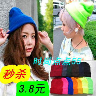 HARAJUKU zipper gd neon color line hat knitted hat knitted hat autumn and winter hat