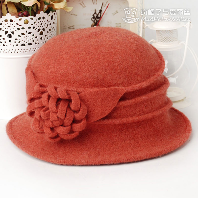 - hat alice woven wool bucket hat autumn and winter female