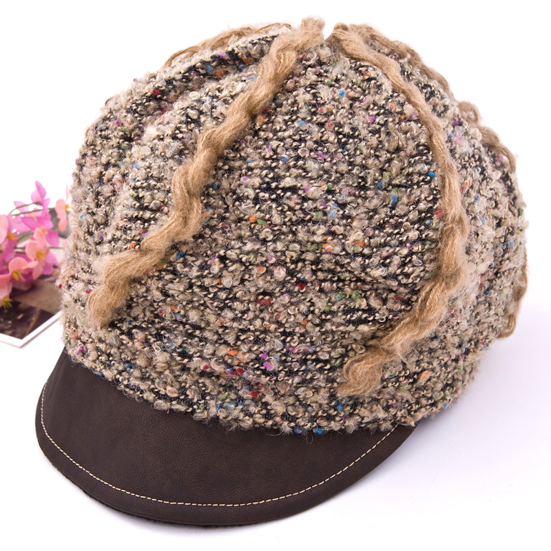 Hat  autumn and winter female fashion hat knitted hat newsboy cap mz145