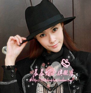 Hat autumn and winter millinery large head high quality pure woolen fedoras fashion