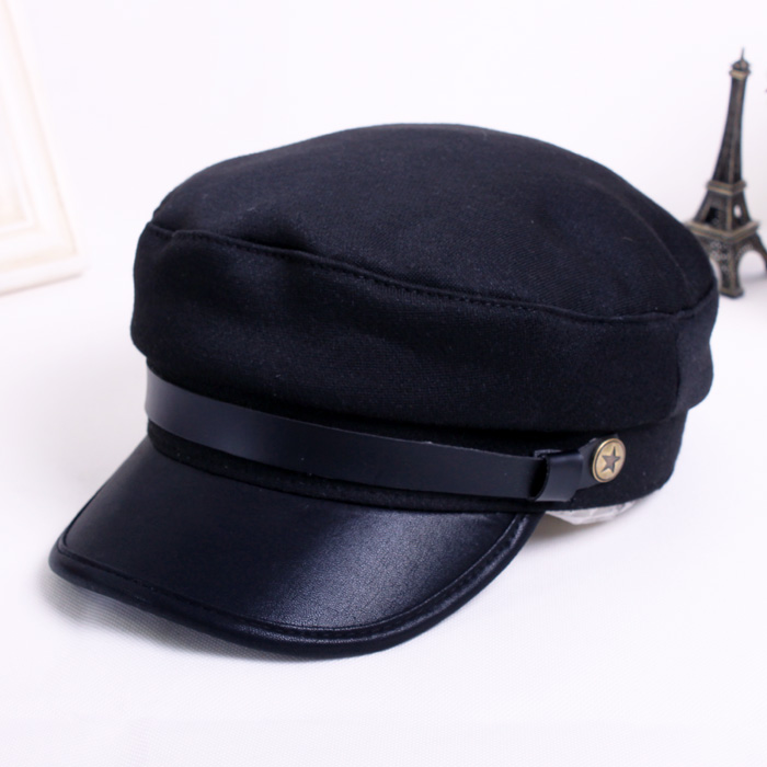 Hat black duck tongue navy cap captain cap
