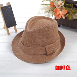 Hat fashion linen fedoras jazz hat summer hat male women's strawhat sunbonnet casual cap a405